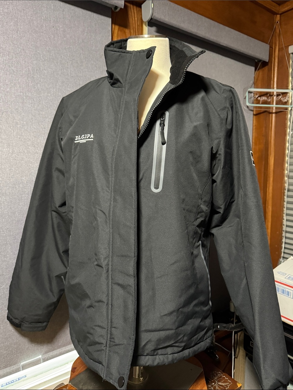 DLGJPA Womens Black Waterproof Raincoat